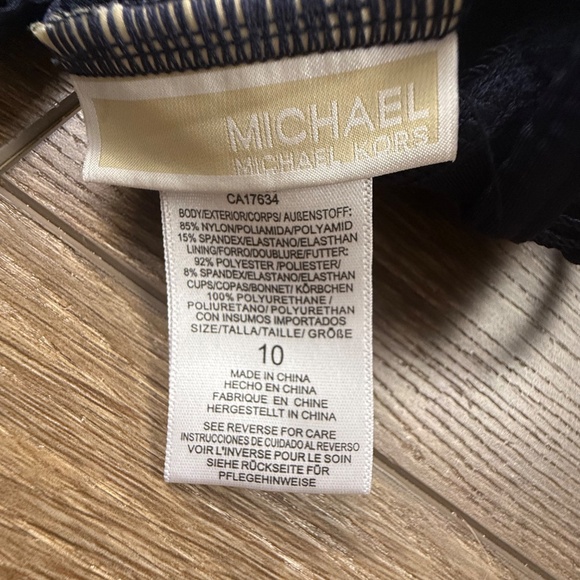 Michael Kors Women's Cruise One Piece Navy Blue Swimsuit, Size 10, Summer, Beach - Picture 13 of 15